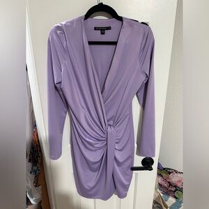 Black Halo- purple scuba material dress.